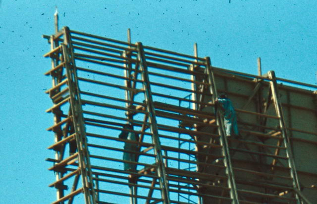 Starlite Drive-In Theatre - Wooden Tower Frame With Partial Sheathing